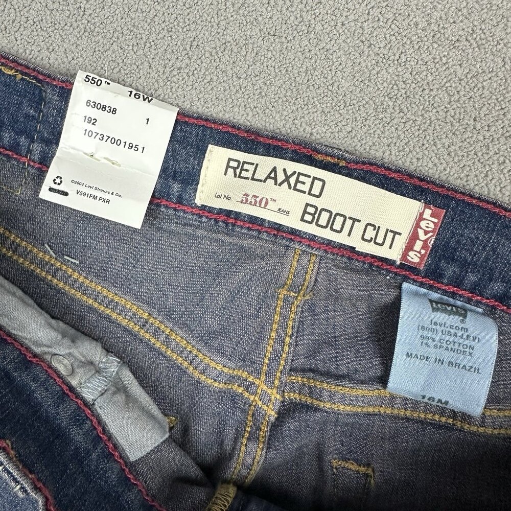 Vintage Y2K Levi's 550 Relaxed Boot Cut Stretch Denim Jeans Womens SZ 16 33x29 - Picture 6 of 15